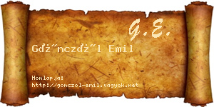 Gönczöl Emil névjegykártya